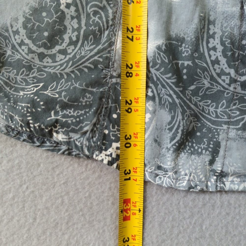 Wrangler Retro Mens Large Blue Gray Paisley Western Snap Long Sleeve Shirt - Picture 8 of 9